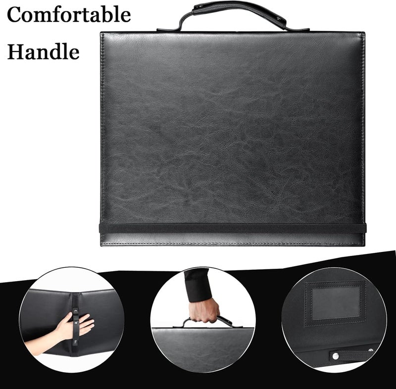 MUQING Large Black Choral Music Folders, 3 Ring Choir Music Binder, PU Choir Music Folder with Hand Strap and Retention Strap for Stage Performance, Piano Playing and Choir Singer - Image 5